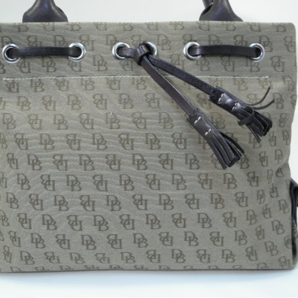 Dooney & Bourke Beige Canvas Leather Satchel - Picture 2 of 8